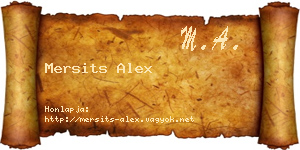 Mersits Alex névjegykártya